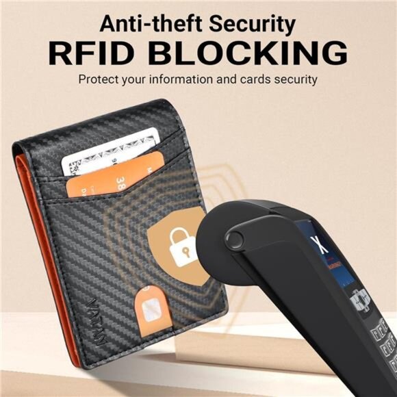 Wallet for Men, Mens Minimalist Wallet Credit Card Holder, Slim Leather - Picture 5 of 8